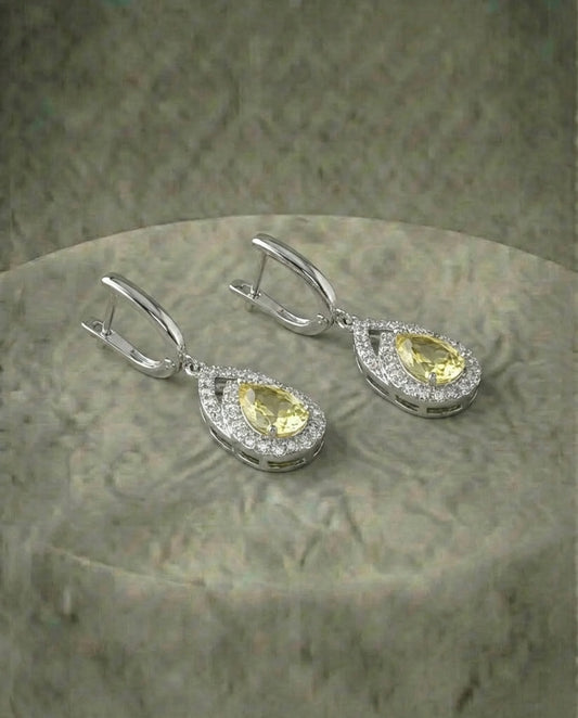 Real Light Lemon Topaz Earring