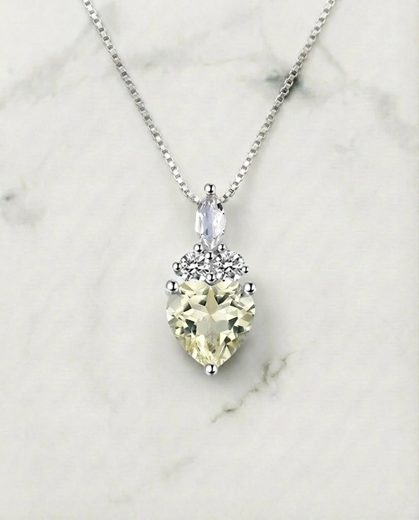Real Lemon Topaz Diamond Necklace