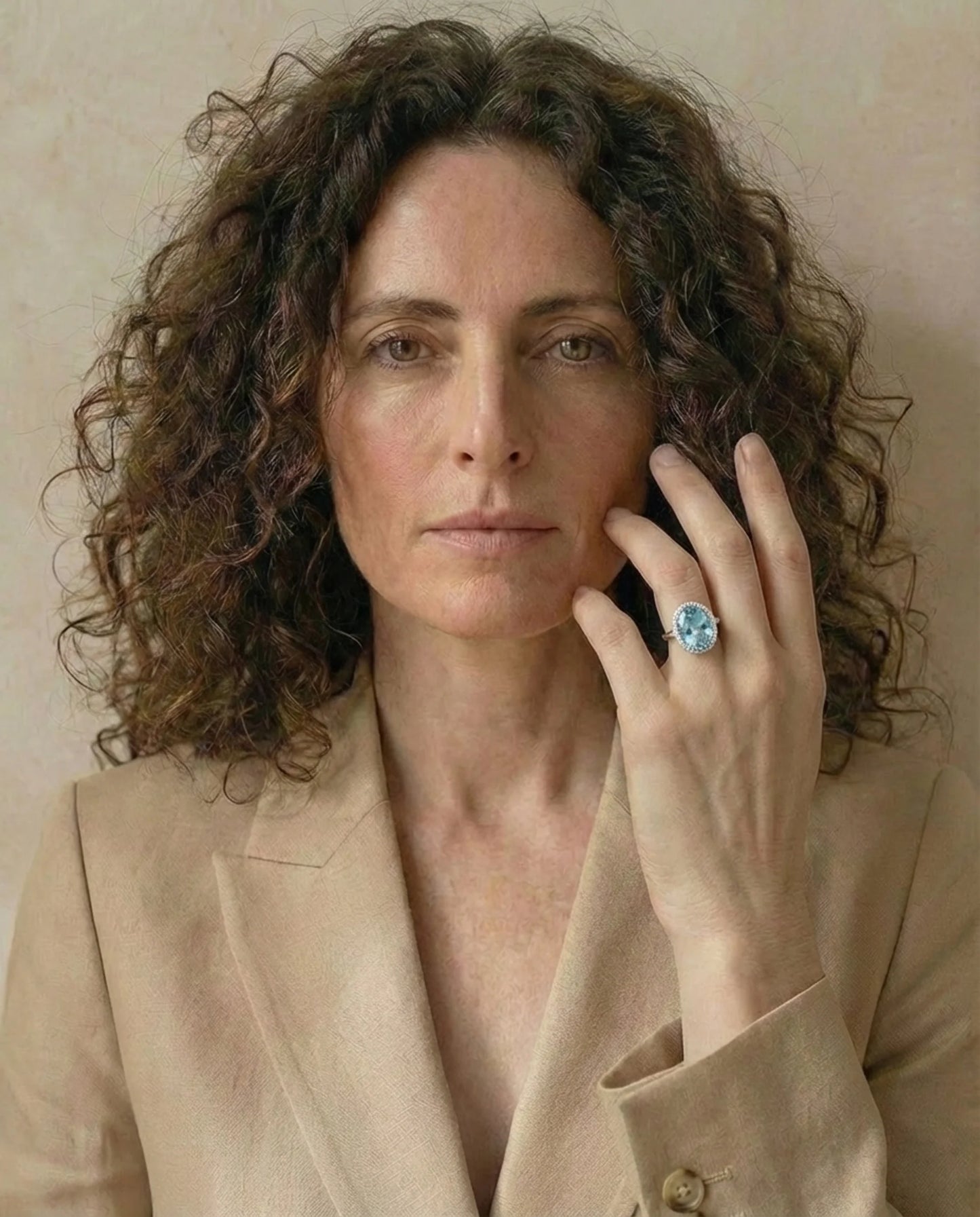 Real Big Topaz and Simulated Diamond Ring