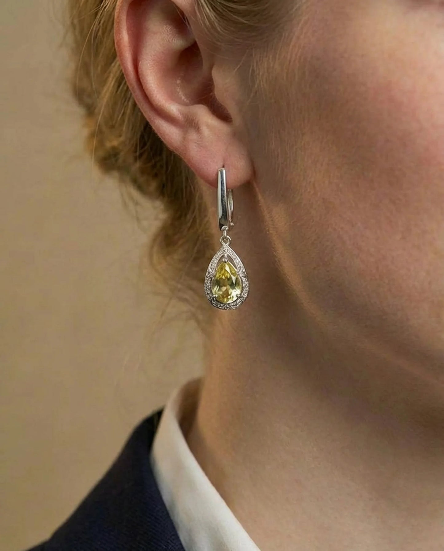Real Light Lemon Topaz Earring