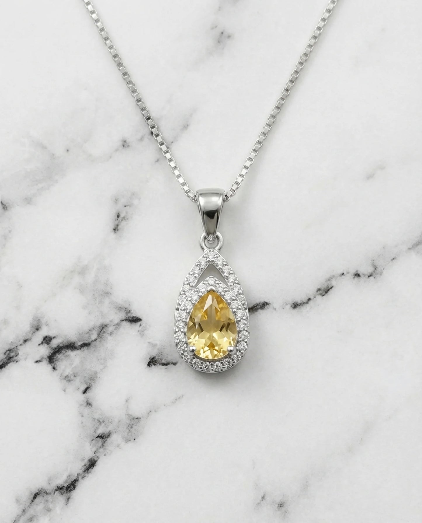 Ægte lys citron Topaz halskæde