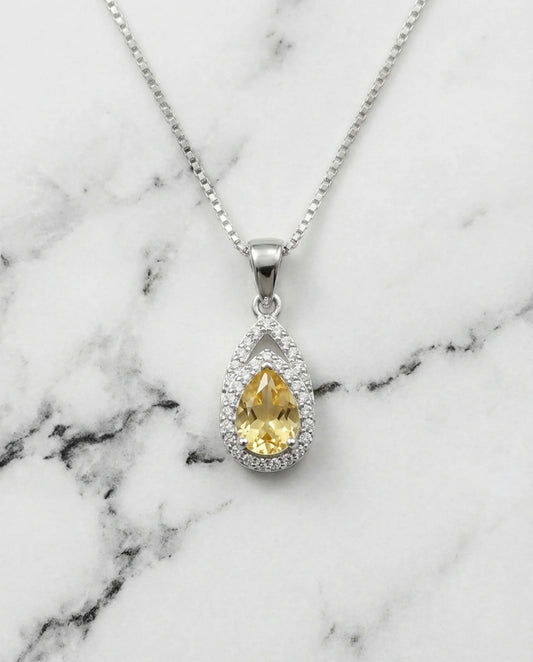 Real Light lemon Topaz Necklace