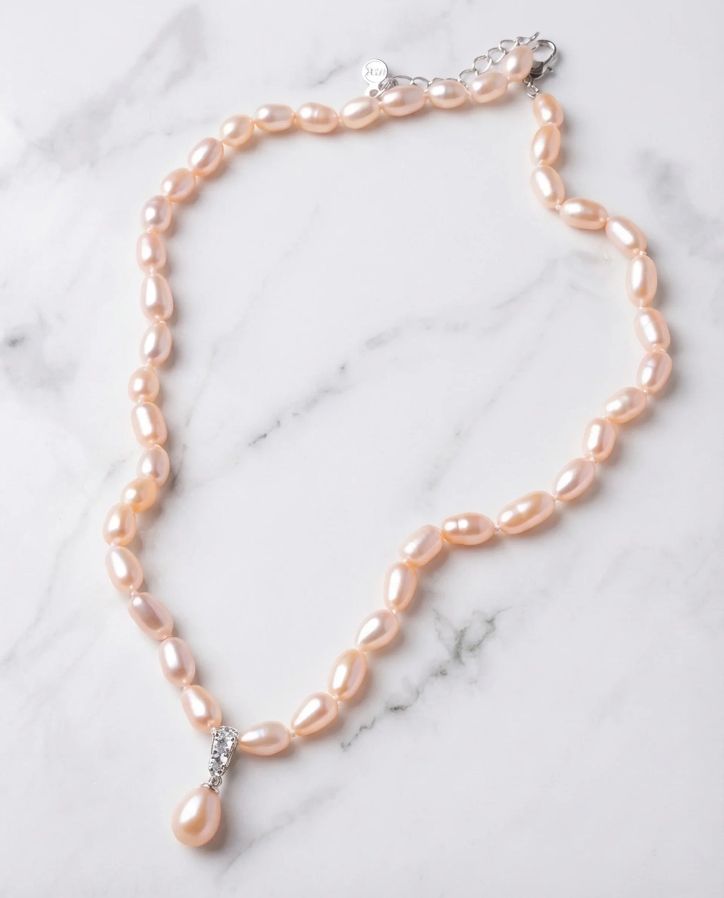 Pink Pearl Necklace with Pendant