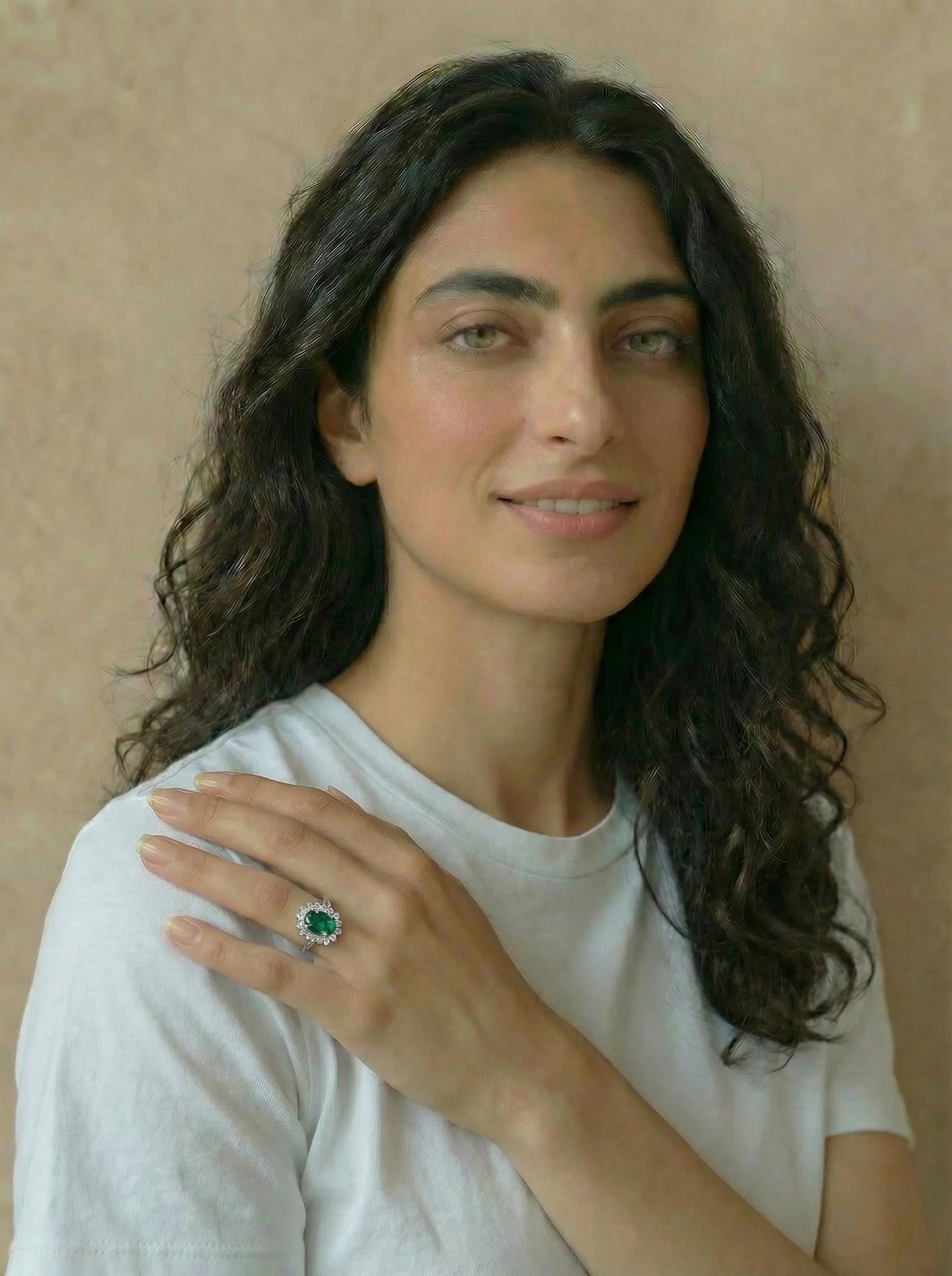 Made Emerald Engagement Ring