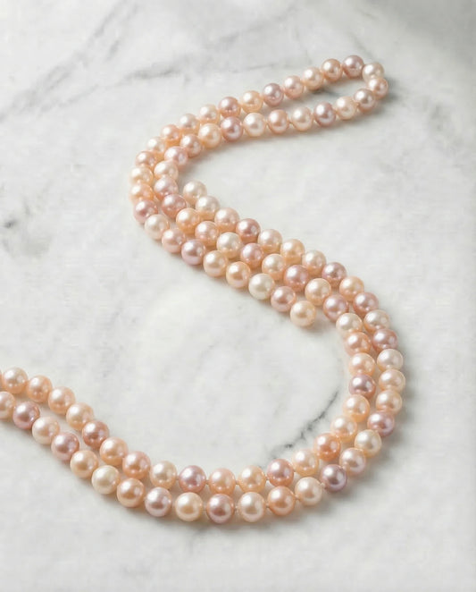 Grand collier de perles multicolores