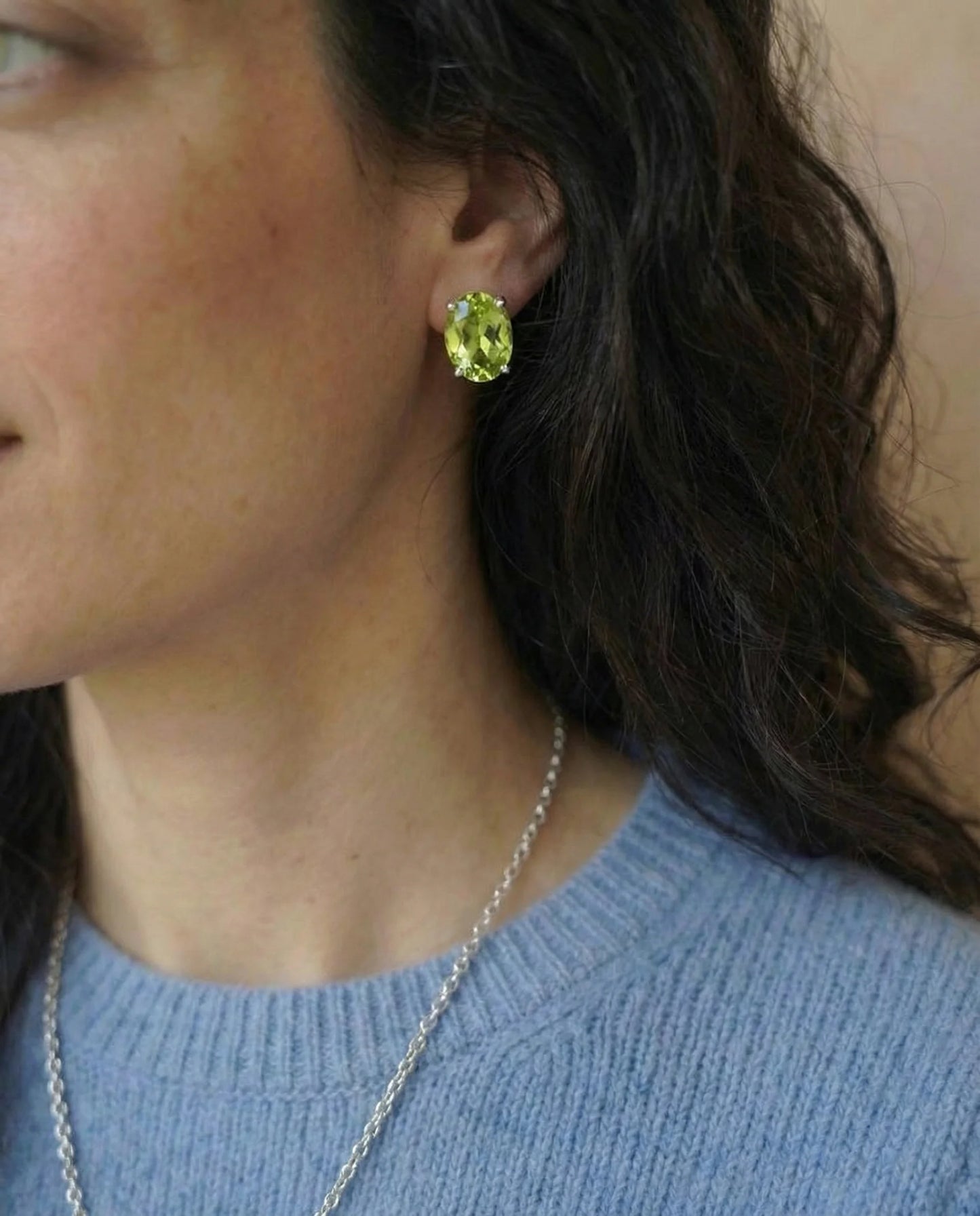 Naturlige Peridot øreringe