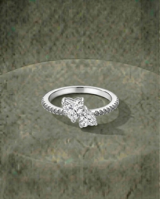 Two Heart Stone Ring