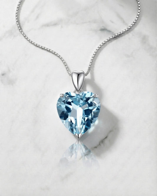 Natural Topaz heart shaped necklace