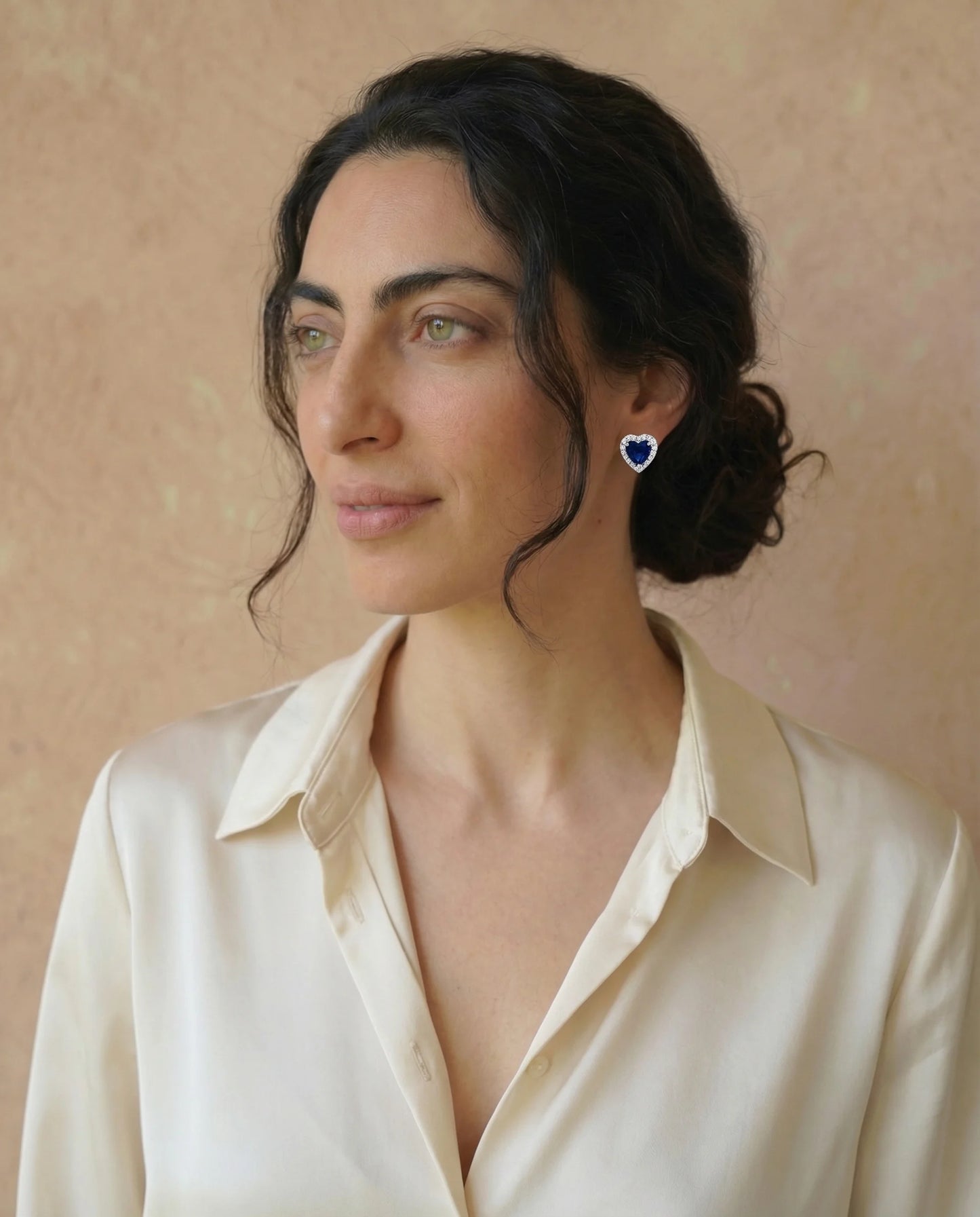 Pendientes Zafiro en forma de corazón