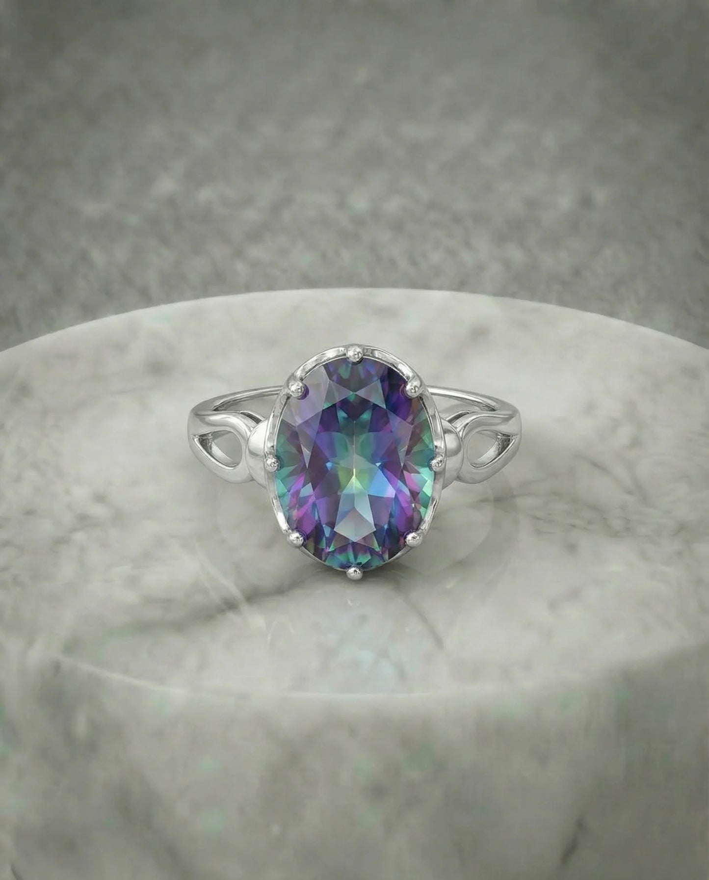 Blauer Naturquarzring