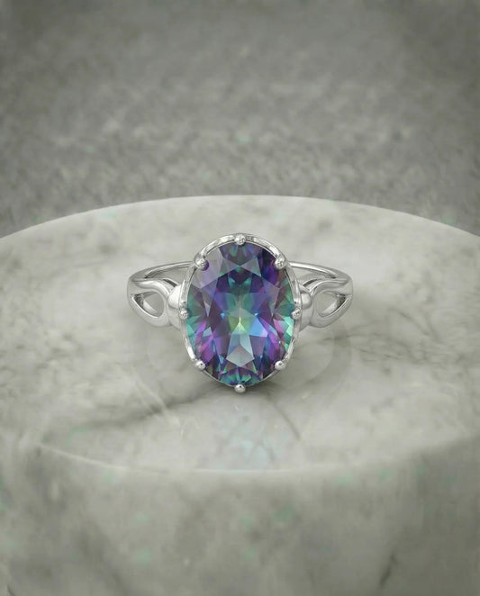 Natural Quartz Blue Ring