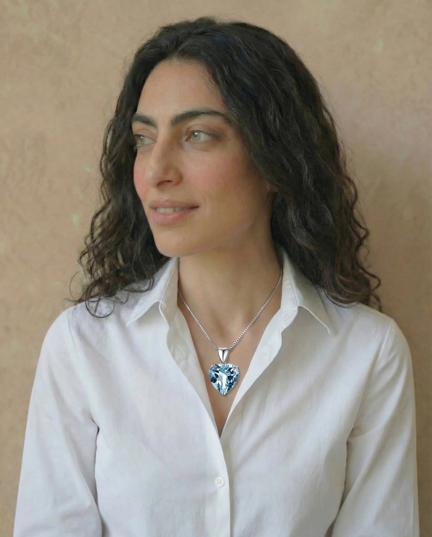 Natural Topaz heart shaped necklace