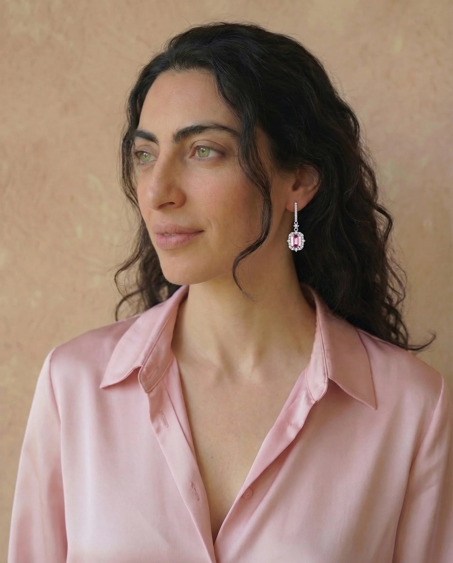 Pink Morganite diamant øreringe