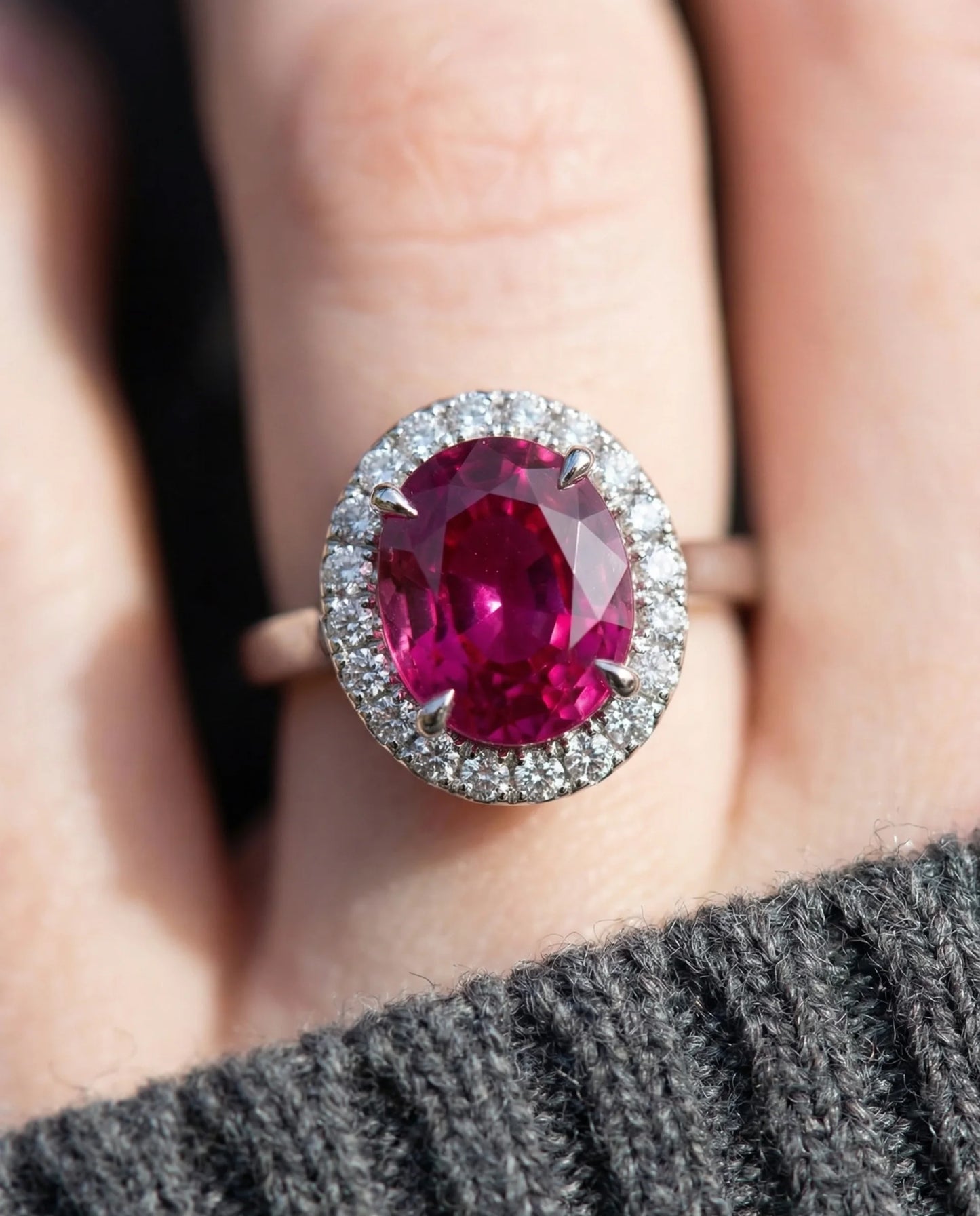 Naturlig pink Topaz ring
