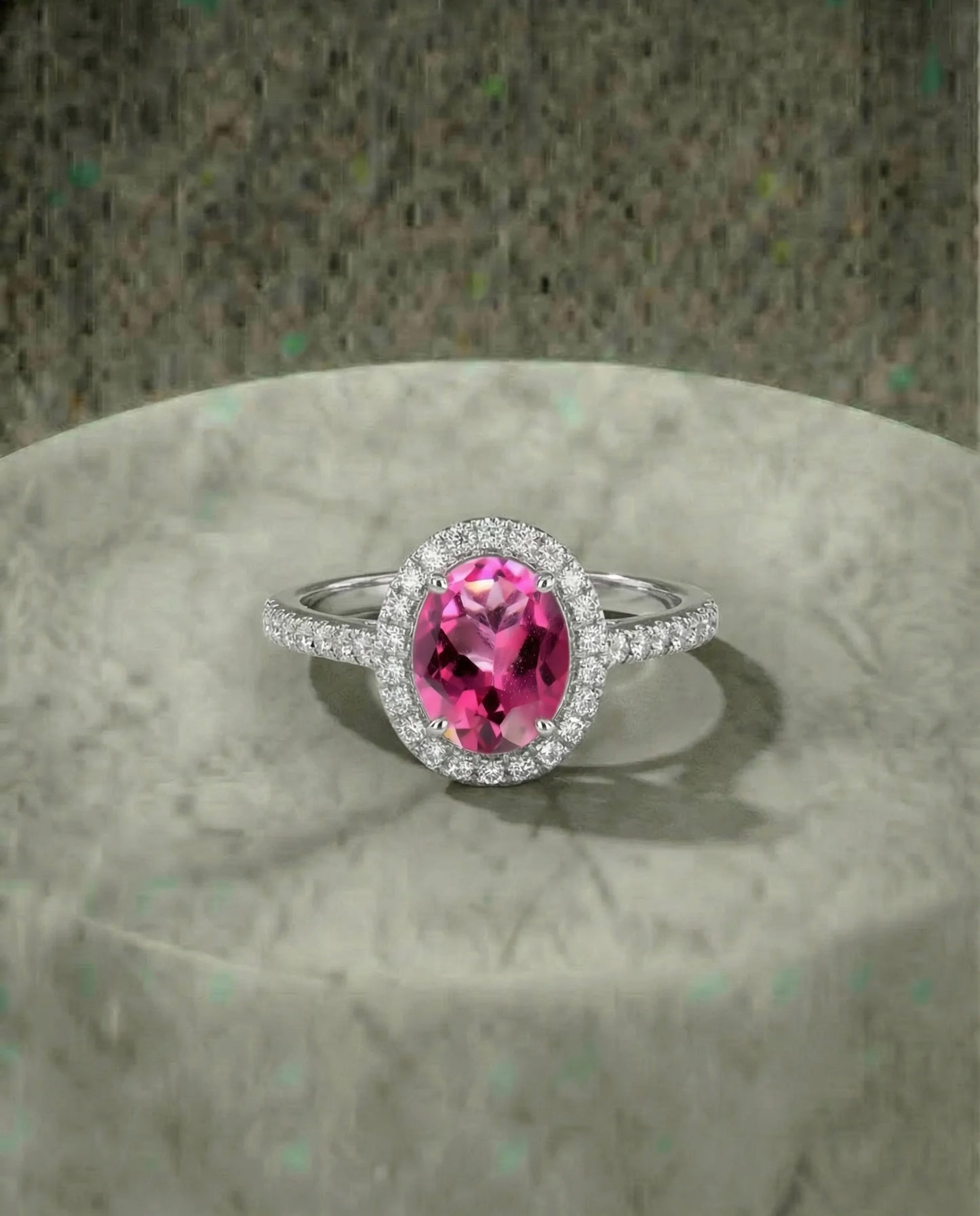 Naturlig pink Topaz ring
