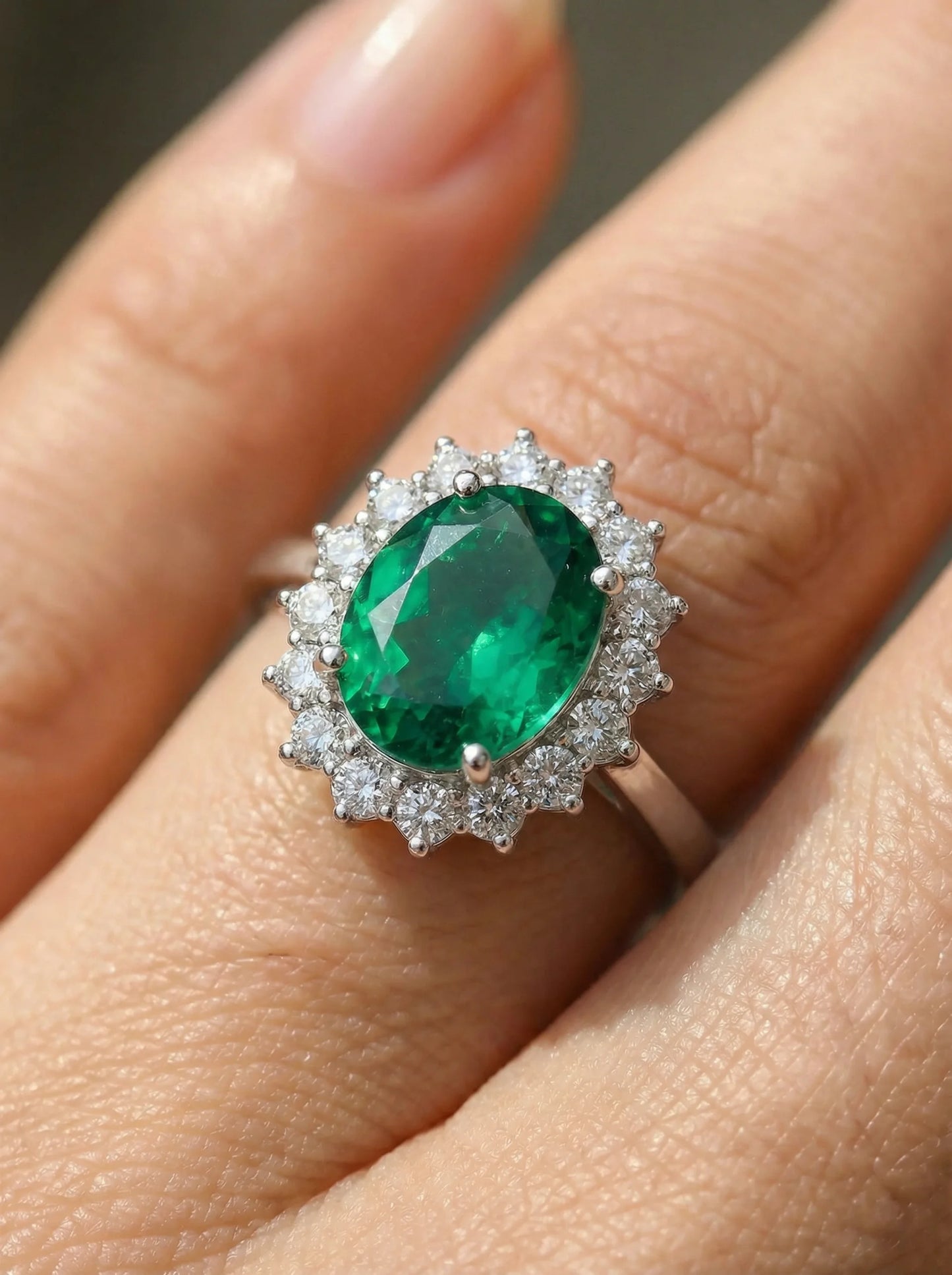 Made Emerald Engagement Ring