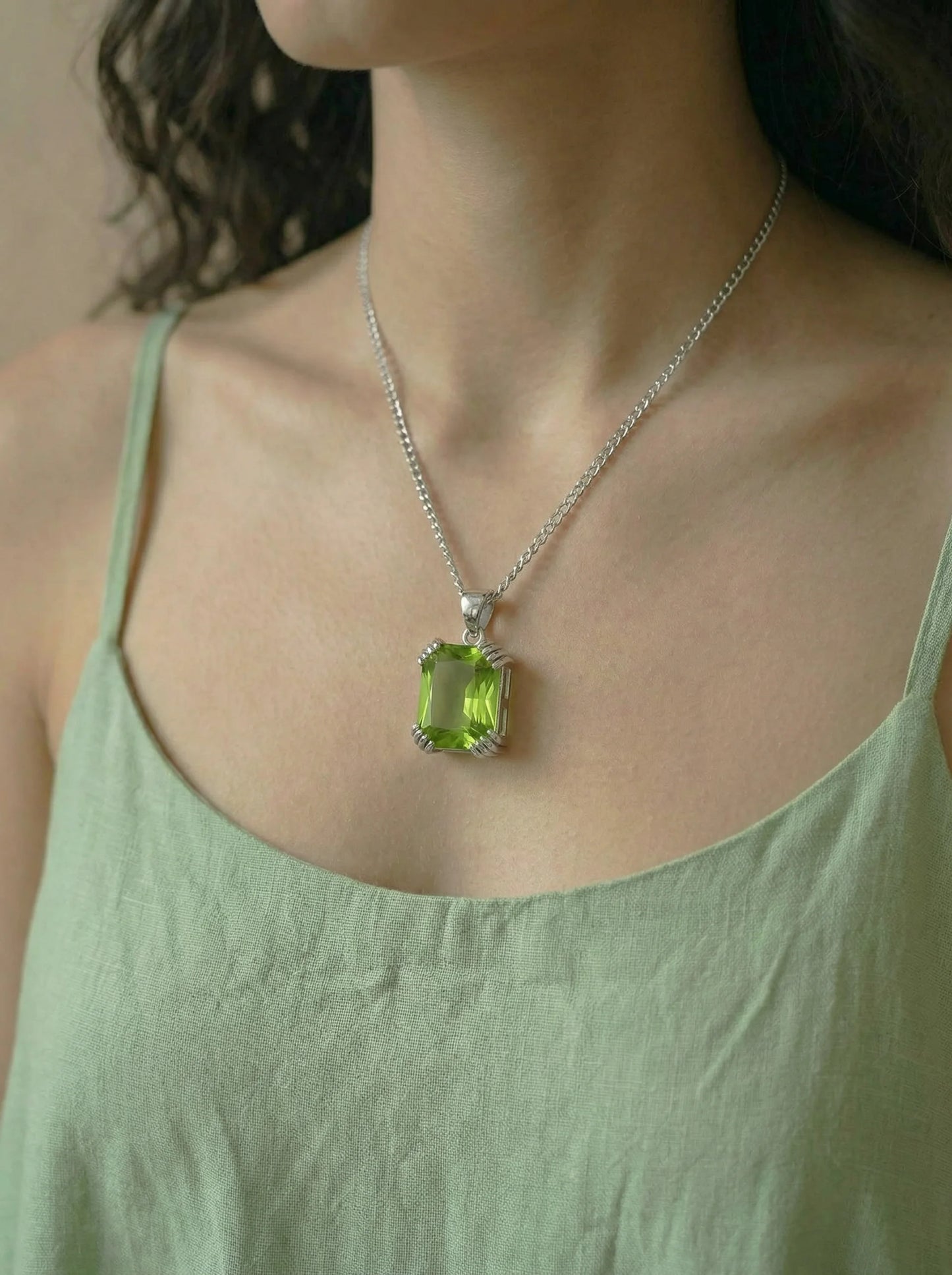 Ægte naturlig Large Peridot vedhæng