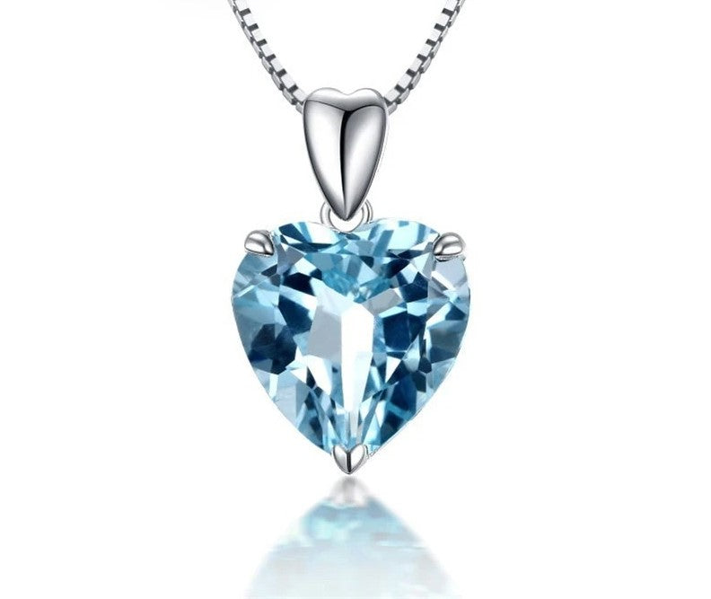 Natural Topaz heart shaped necklace