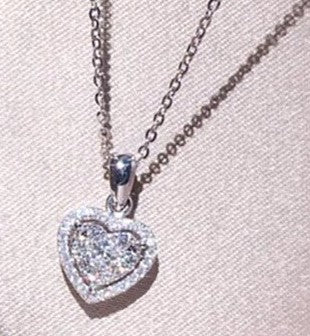 Simulated Diamond Heart Necklace