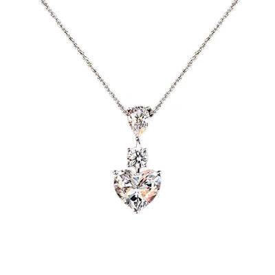 Heart Cut Simulated Diamond Necklace