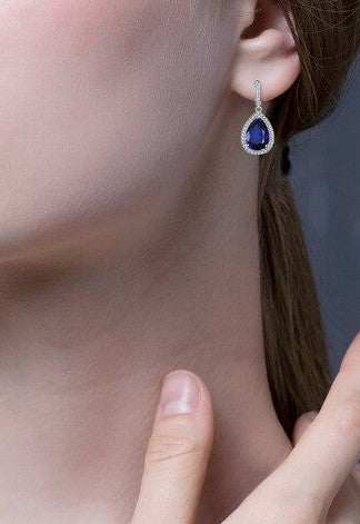 Large made sapphire earrings