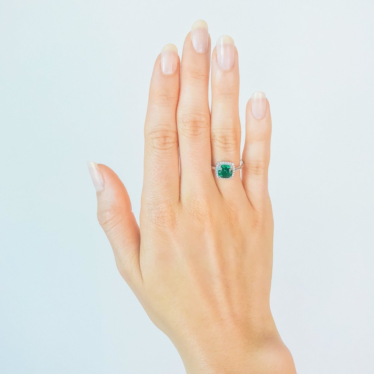 Cushion Cut Emerald Ring