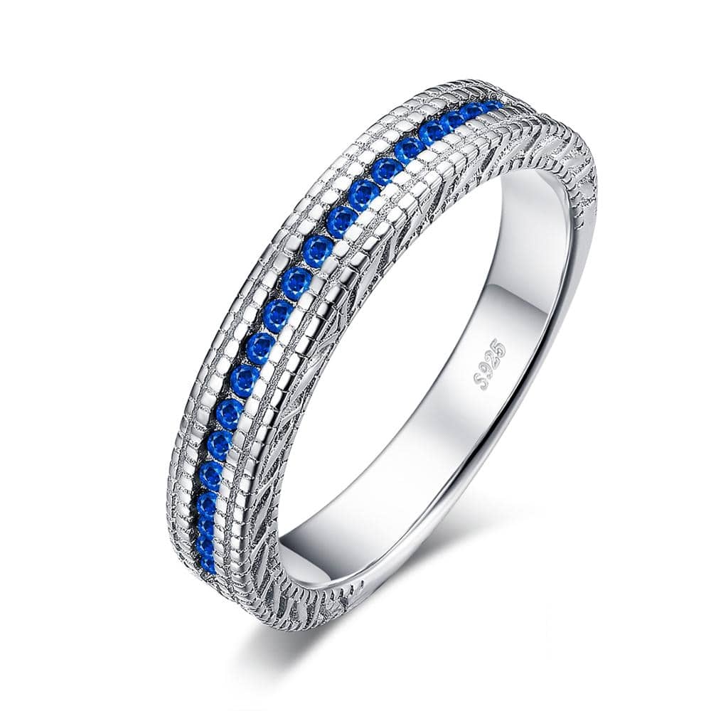 Anillo de zafiro azul: anillo de zafiro de plata esterlina de la colección de anillos de zafiro para mujer