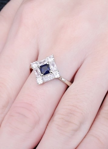 Cushion Cut Sapphire Ring