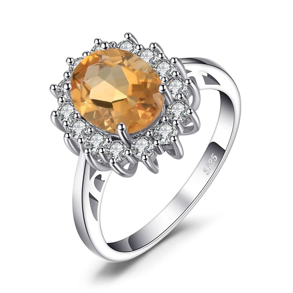 Anillo de citrino: anillo de citrino y diamantes o anillo de piedras preciosas amarillas