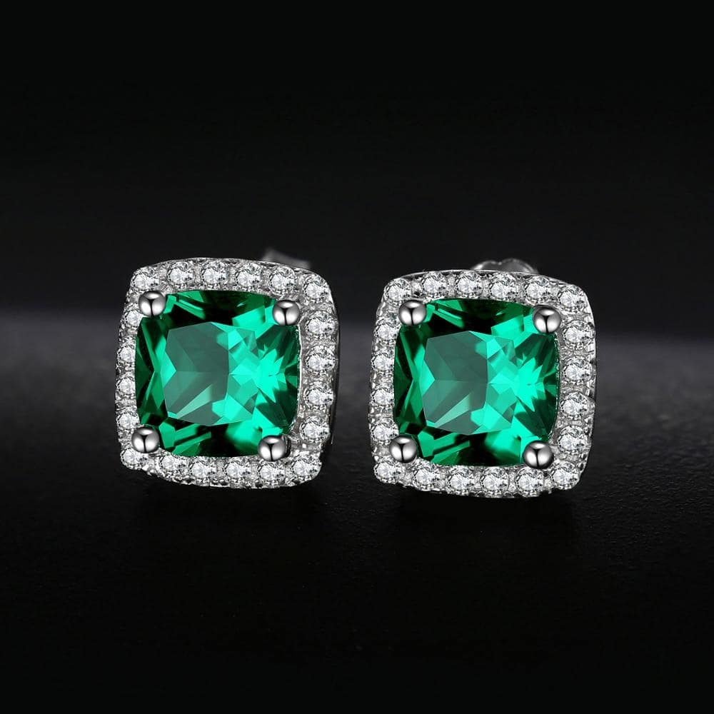 Berolige Glat gennemse Smaragd- og diamantøreringe: Cushion Cut Emerald-øreringe