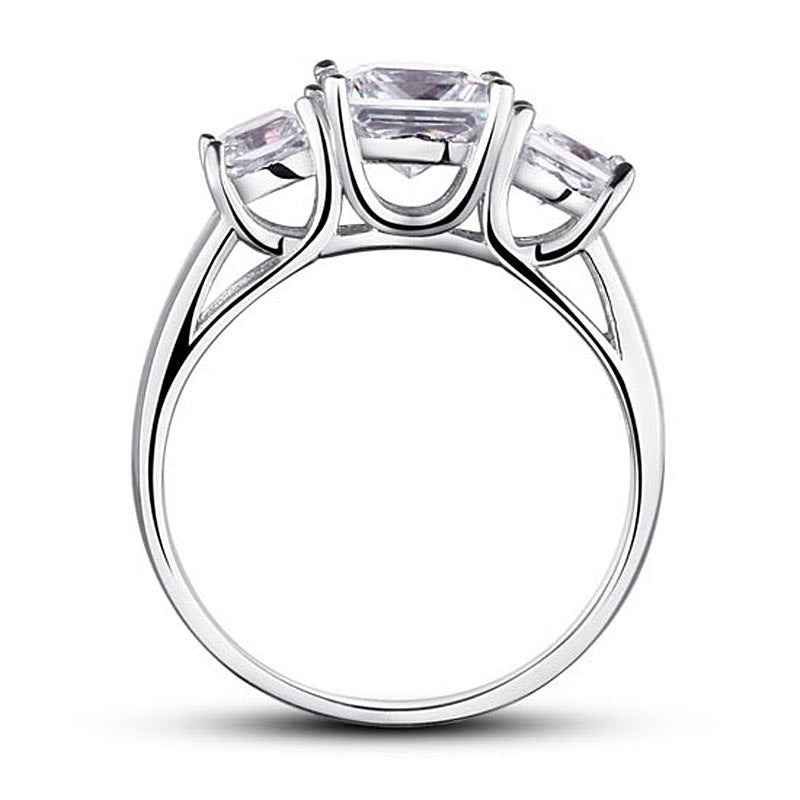 Princess Cut Trilogy Ring