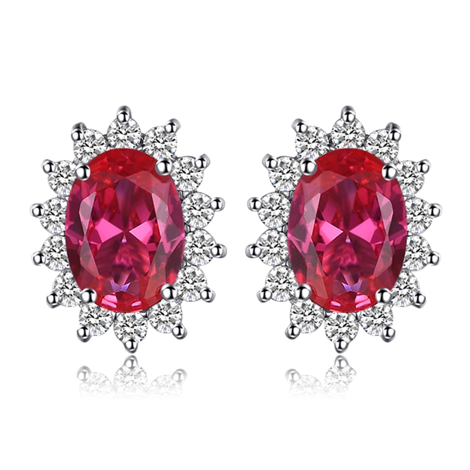 Ruby Stone Earrings: Small Ruby Stud Earrings for Girls and Women