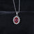 Oval Shaped Ruby Necklace