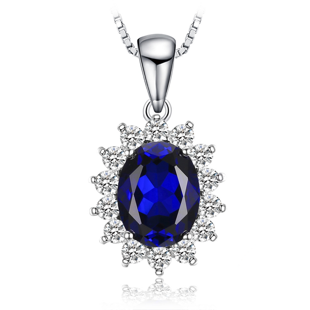 Pendentif ovale saphir collier pendentif saphir bleu v ritable 2.6ct