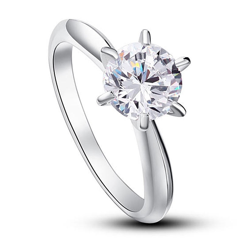 Solitaire gesimuleerde diamanten ring