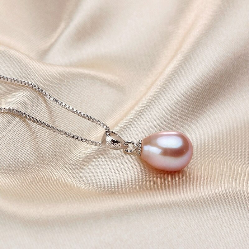 Ægte lilla perle halskæde