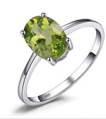 Real Peridot Solitaire Ring