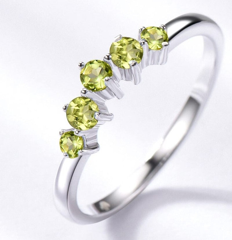 Natural Peridot Eternity Ring