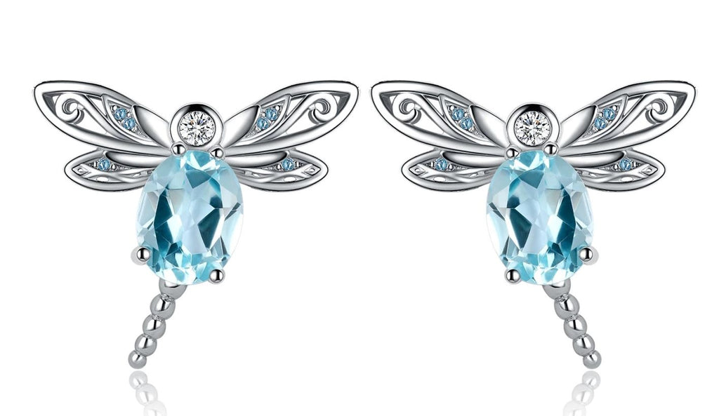 Light Blue Dragonfly Earrings