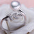 Перлен пръстен с бял циркон