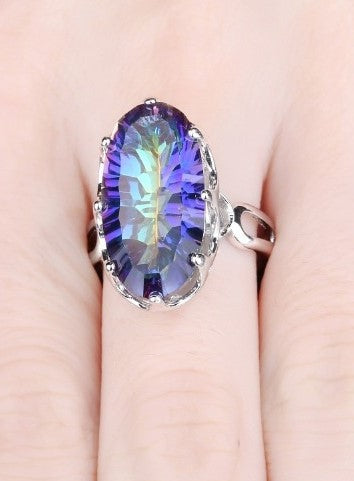 Natural Quartz Blue Ring