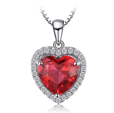 Lavet Ruby Heart halskæde