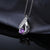 Natural Amethyst and Simulated Diamond Necklace