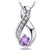 Natural Amethyst and Simulated Diamond Necklace
