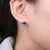 Simulated Blue Sapphire Stud Earrings
