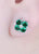 Made Emerald Flower Earring