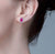 Lavet lyserød rubin ørering
