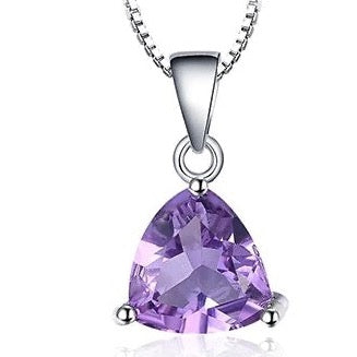Real Amethyst Triangle Necklace