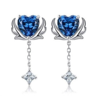 Simulated Blue Sapphire Stud Earrings