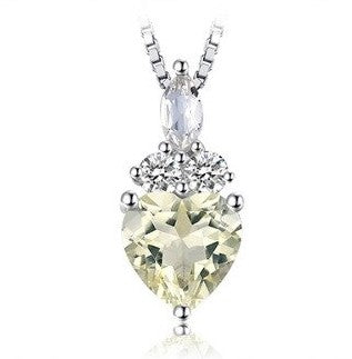 Real Lemon Topaz Diamond Necklace